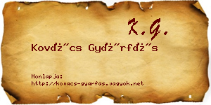 Kovács Gyárfás névjegykártya